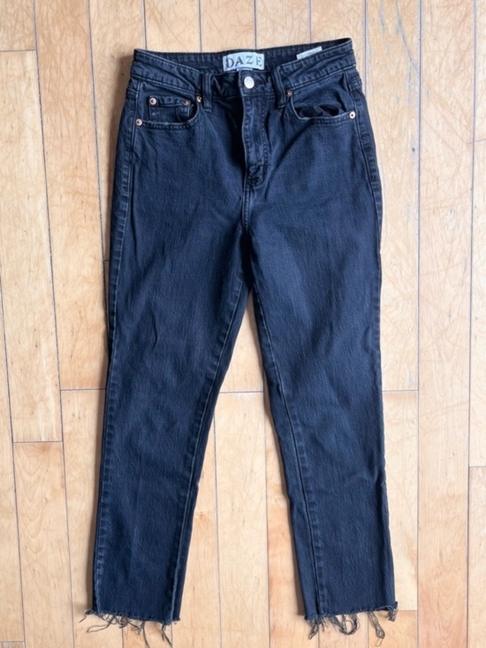 DAZE Black/Grey Wash Raw Hem Jeans – Size 25